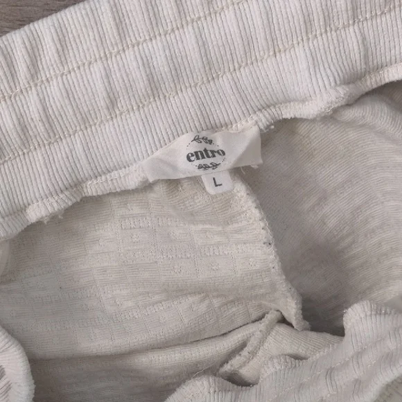 Entro Cream Textured Sweat Pants - Picture 2 of 7